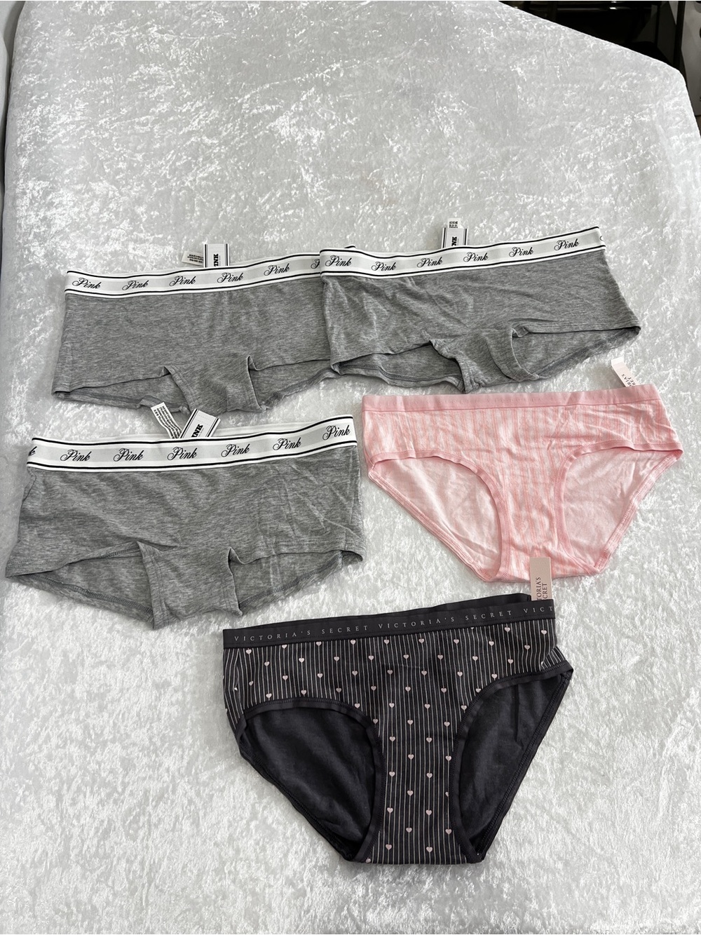 Victoria's Secret & PINK Lot Of Five Underwear Panties Brief Size X-Small.